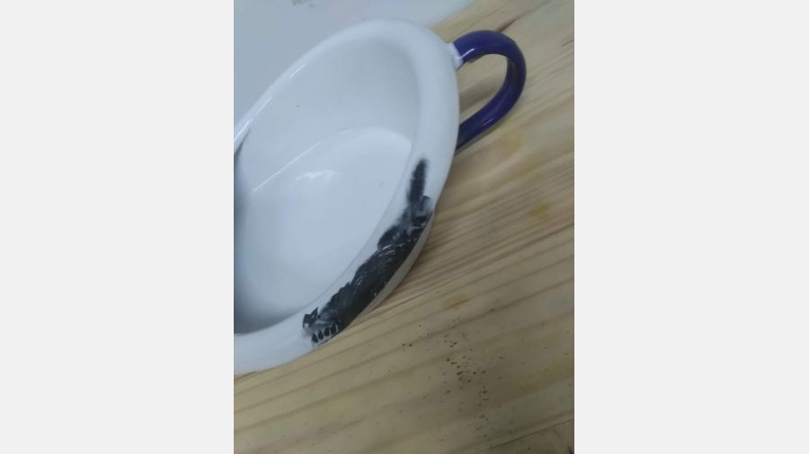 Penico Bacio Arrastadeira anos 60 em esmalte