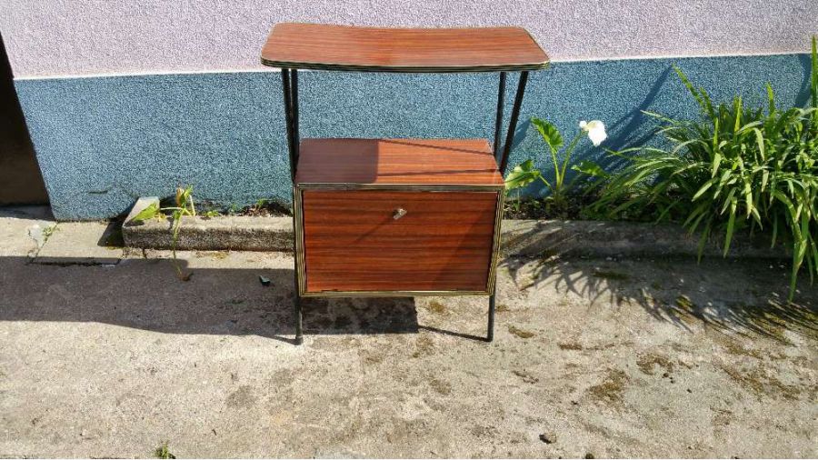 Vintage móvel de TV televisão com estante - armário raro 