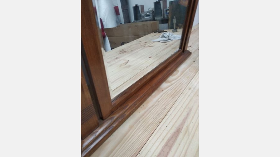 Espelho vintage em madeira anos 70