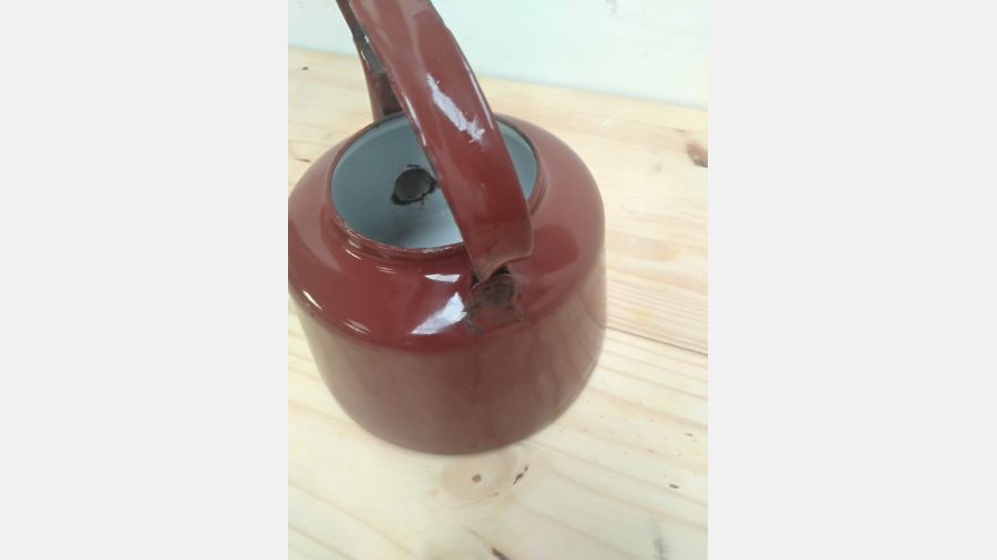 Chaleira Bule Esmaltado Castanho Vintage anos 60