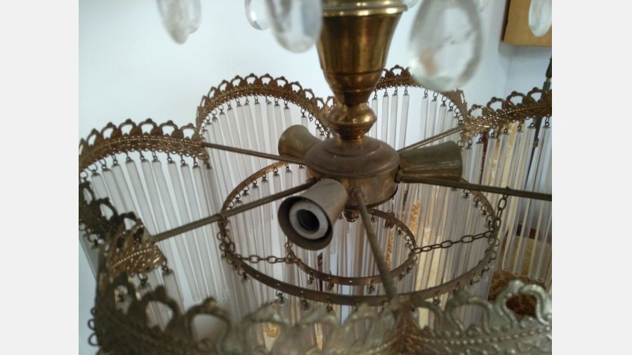 Candeeiro Lustre de bronze e Latão