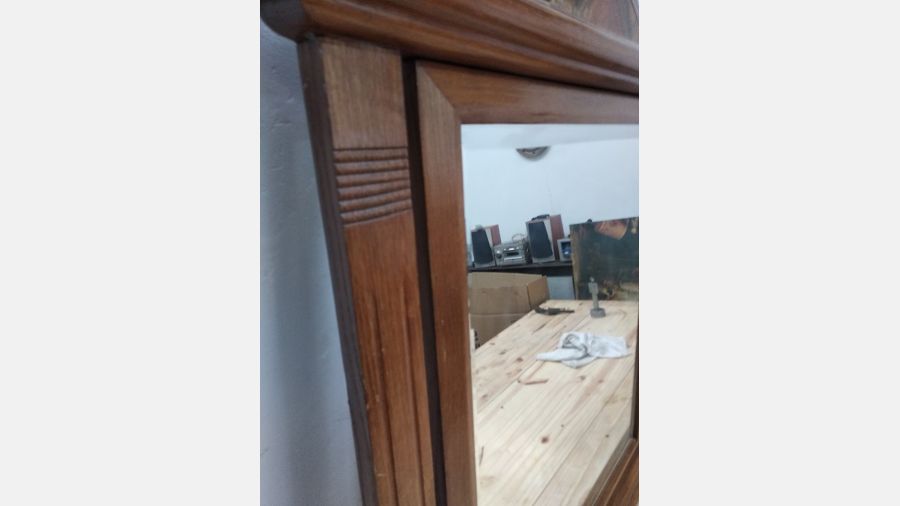 Espelho vintage em madeira anos 70