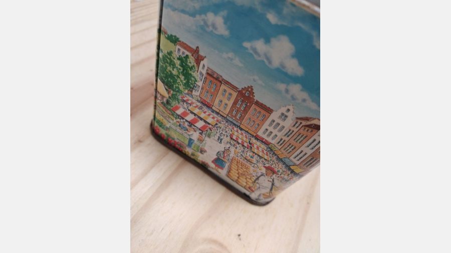 Conjunto de lata e socas Holandesas vintage