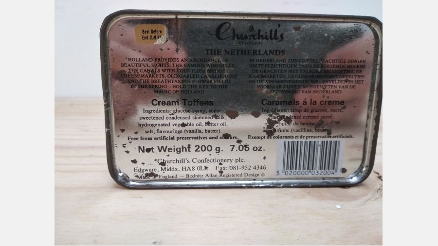 Conjunto de lata e socas Holandesas vintage