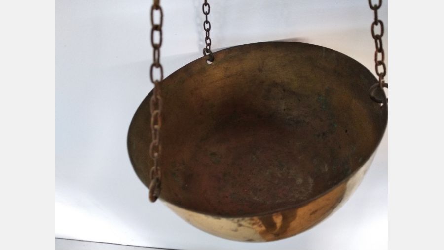 Prato de balança antigo latão