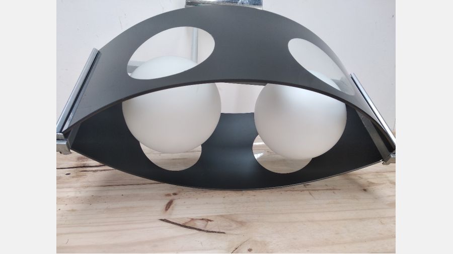 Candeeiro de tecto em vidro preto