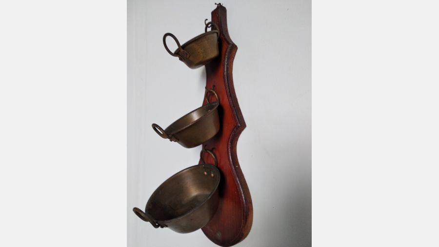 Conjunto de 3 tachos em cobre