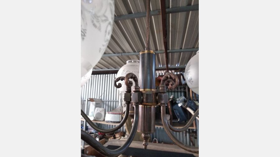 Candeeiro vintage latão e ferro