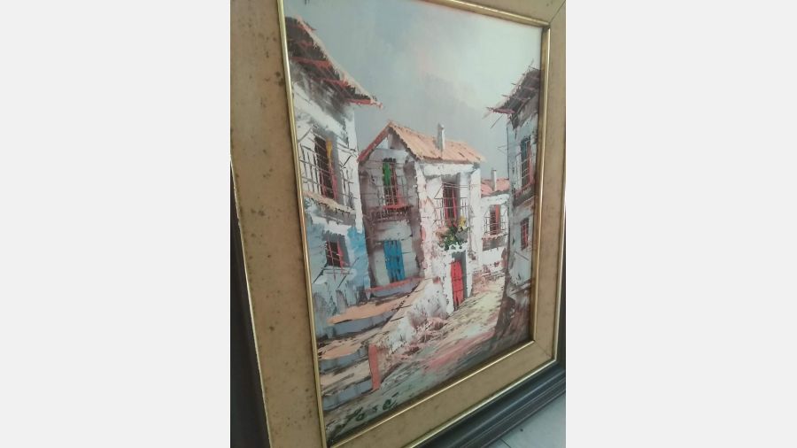 Quadro Moldura tela pintada á mão com assinarura