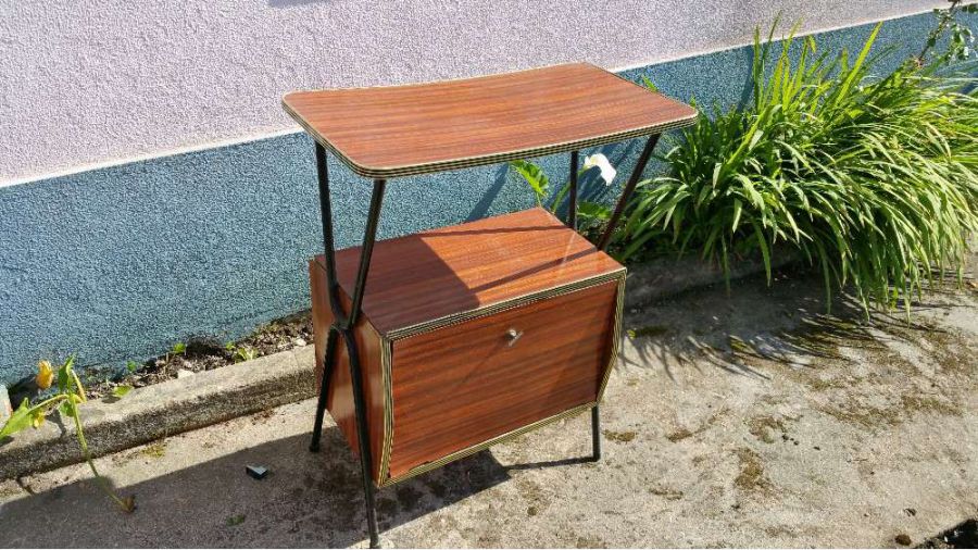 Vintage móvel de TV televisão com estante - armário raro 