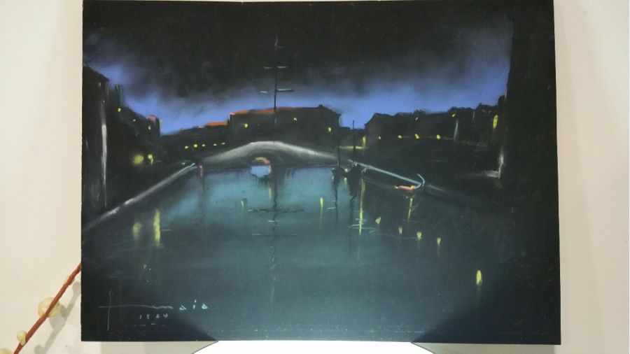 Quadro tela da ria Aveiro de 1964 raro único