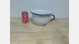 Penico esmaltado Azul e Branco Diam. 22cm