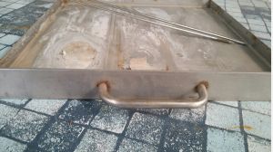 Gaveta em inox de churrrasqueira