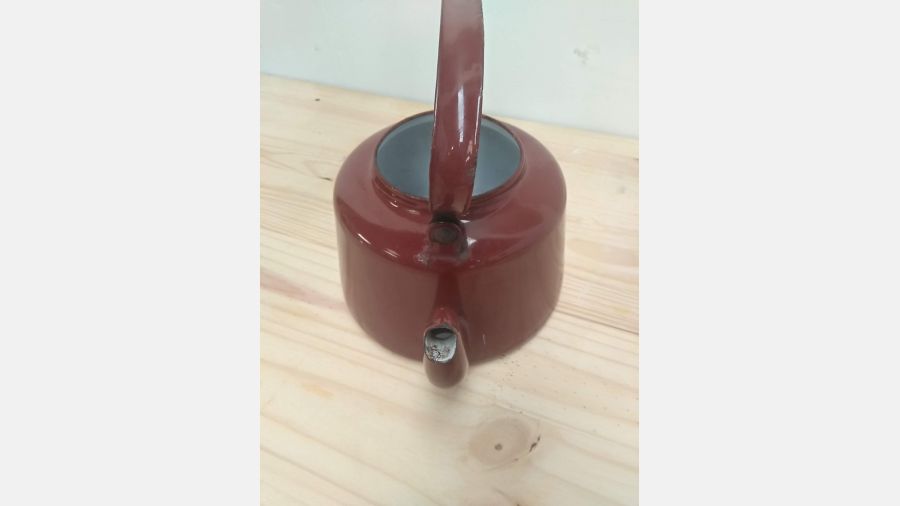 Chaleira Bule Esmaltado Castanho Vintage anos 60